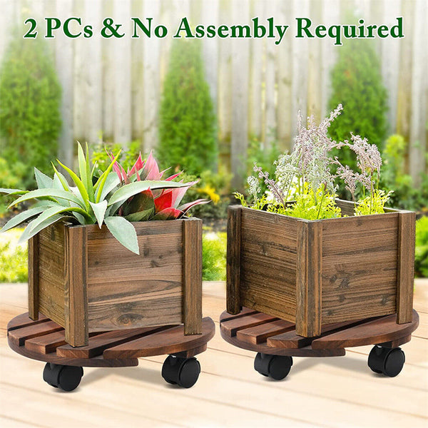Plant Caddy Stand 2 Pack 360 Degree Rotating Casters Plant Stands