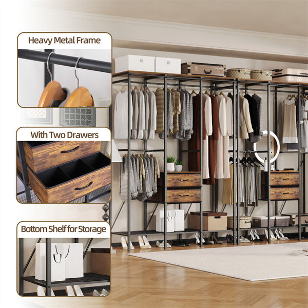 Xxl Heavy Duty Wardrobe Closet With Shelf Drawer And Rack Wardrobes