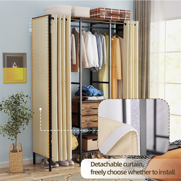 Xxl Heavy Duty Wardrobe Closet With Shelf Drawer And Rack Wardrobes
