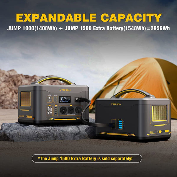 1000W 1408Wh Solar Generator 10A Black Portable Power Station Camping Heating & Generators
