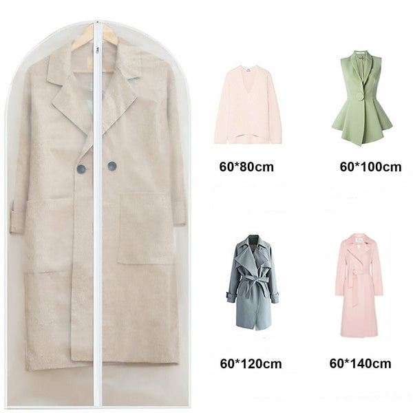 10X Transparent 60X100cm Dustproof Suit Coat Cover Storage Garment Bags