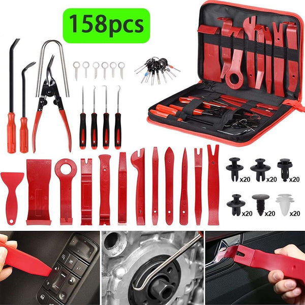 158Pcs Car Trim Removal Tool Set Pry Bar Panel Door Interior Kit Red Other Auto Tools & Supplies