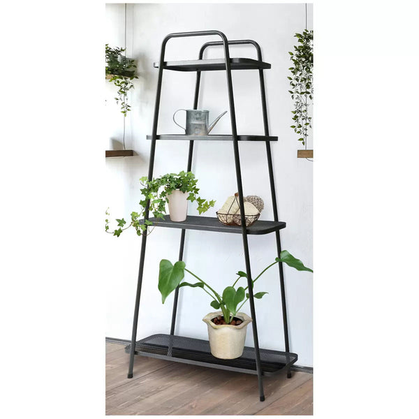 Takasho 4 Tier Modern Plant Stand Black Plant Stands