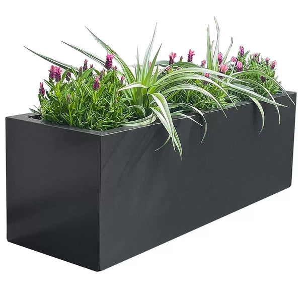 Metal Designer Planter Box 900 X 300 300Mm Charcoal Planters & Vases