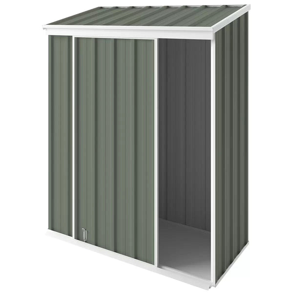 Narrow Slider Garden Shed 1.5 X 0.7M Mist Green Storage Sheds Summerhouses Carports