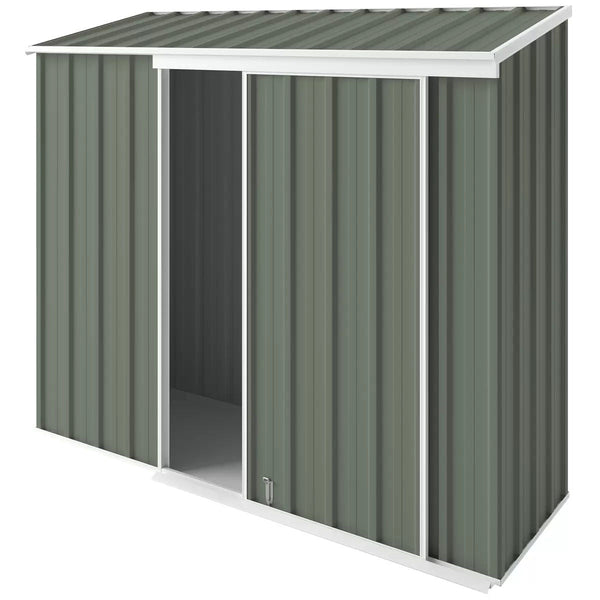 Narrow Slider Garden Shed 2.25 X 0.78M Mist Green Storage Sheds Summerhouses Carports