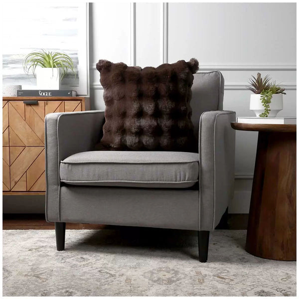 Luxe Faux Fur Cushion 55 X 55Cm Dark Brown Cushions & Decorative Pillows