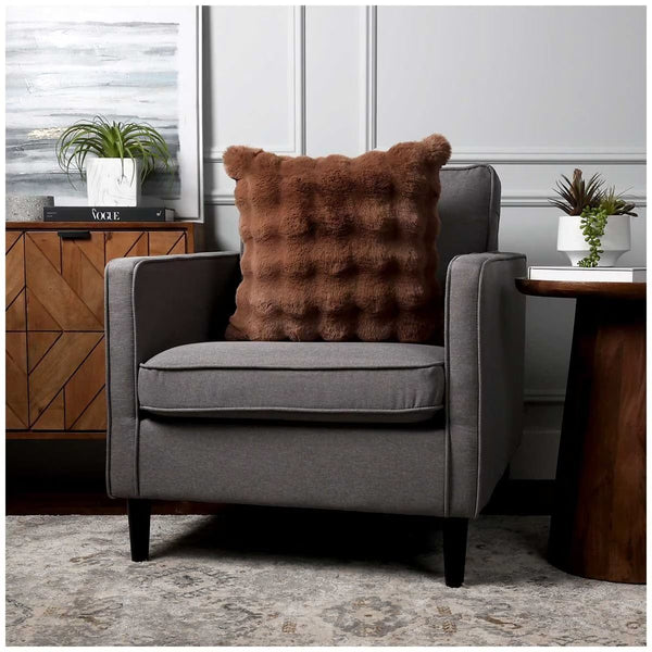 Luxe Faux Fur Cushion 55 X 55Cm Light Brown Cushions & Decorative Pillows