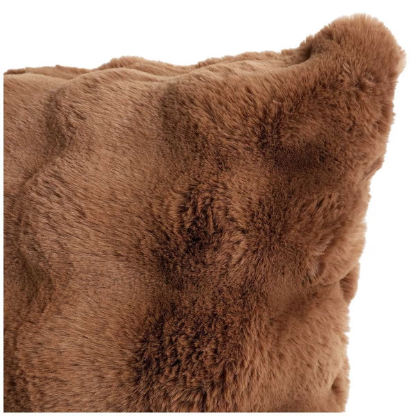 Luxe Faux Fur Cushion 55 X 55Cm Light Brown Cushions & Decorative Pillows
