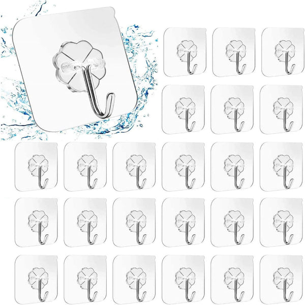 24 Pack Heavy Duty Adhesive Hooks For Kitchen & Home Organization Hooks & Hangers