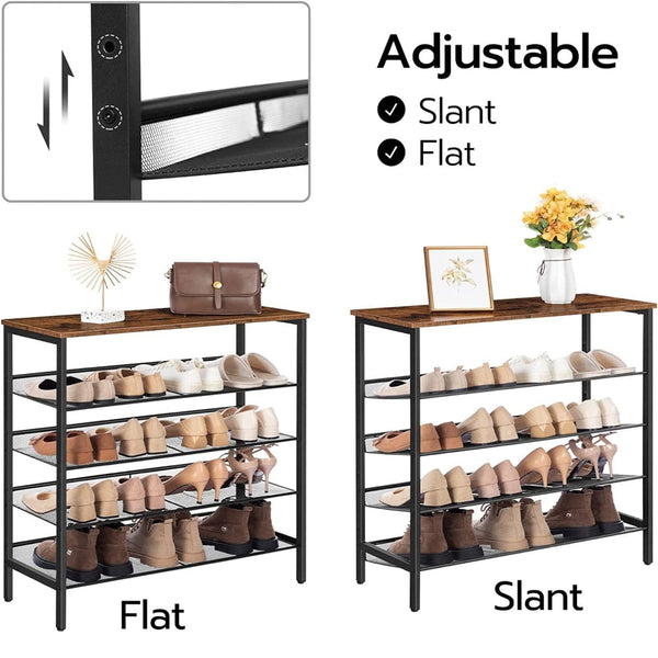 5 Tier Shoe Rack Industrial Organizer Storage Bench Benches