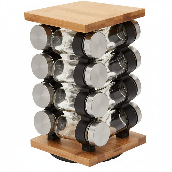 Spice Rack Organizer With 12 Pieces Jars For Kitchen Spice Jars & Racks