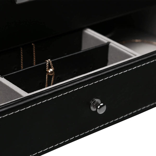 12 Slot Pu Leather Lockable Watch And Jewelry Storage Boxes (Black) Jewellery Boxes