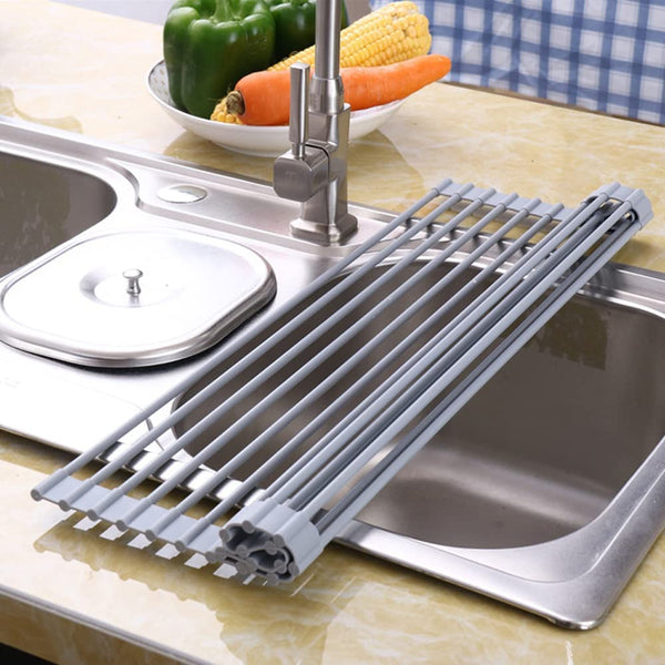 Over The Sink Multipurpose Roll Up Dish Drying Rack (52 X 33 Cm) Racks & Holders