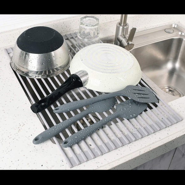 Over The Sink Multipurpose Roll Up Dish Drying Rack (52 X 33 Cm) Racks & Holders