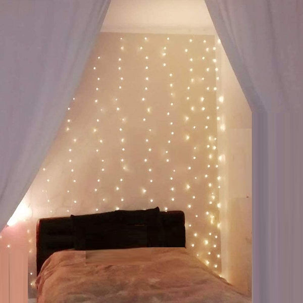 300 Leds Curtain Fairy Lights 8 Modes And Remote Control For Bedroom (Warm White X 300Cm) String Lights