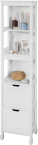 Freestanding Tall Cabinet With Standing Shelves And Drawers Cabinets & Cupboards