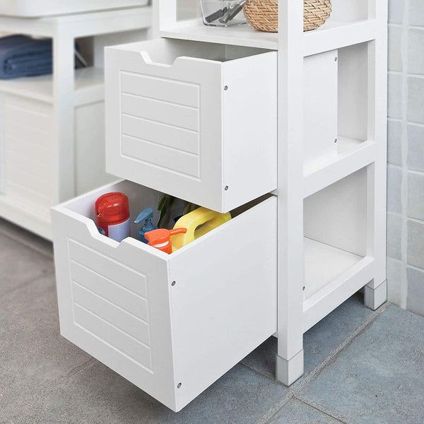 Freestanding Tall Cabinet With Standing Shelves And Drawers Cabinets & Cupboards