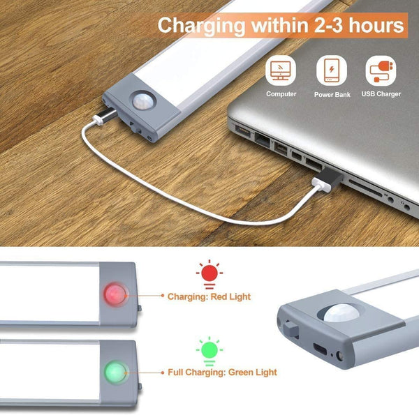 54 Led Rechargeable Under Cabinet Night Lighting For Kitchen And Bedroom Silver White Night Lights