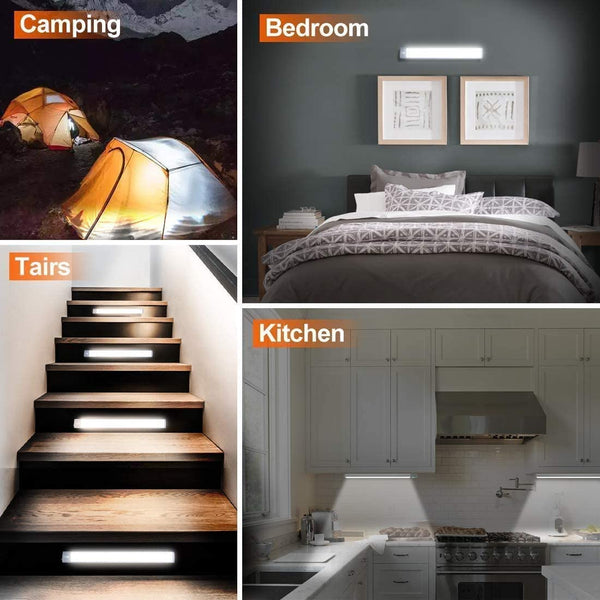 54 Led Rechargeable Under Cabinet Night Lighting For Kitchen And Bedroom Silver White Night Lights