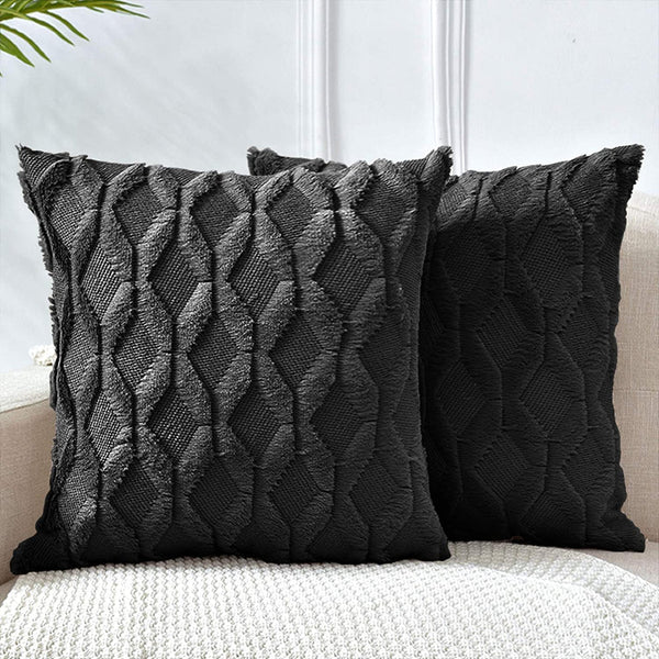 2 Pack Decorative Boho Throw Pillow Covers 45 X Cm (Black) Cushion Covers