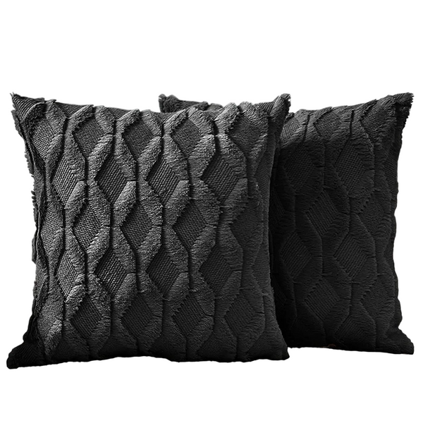 2 Pack Decorative Boho Throw Pillow Covers 45 X Cm (Black) Cushion Covers