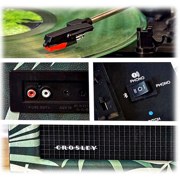 Crosley Voyager Turntable Record Player 3 Speed Bluetooth Fern Green Other Home Stereo Components