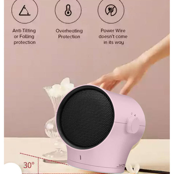 Kawa Smart Pink Edition Ptc Ceramic Heater Oscillating Home Office Desk Personal 1000W Heaters