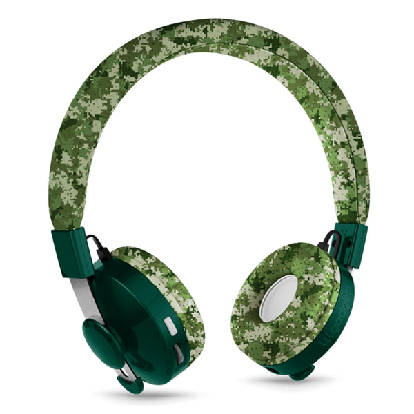 Lilgadgets Untangled Pro Wireless Childrens Green Camo Portable Audio Headphones