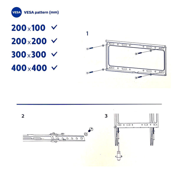 Philips Tilt Tv Monitor Wall Mount Bracket For 32 40 55 65 70 75 Inch Universal Sqm7442 Monitor Mounts & Stands