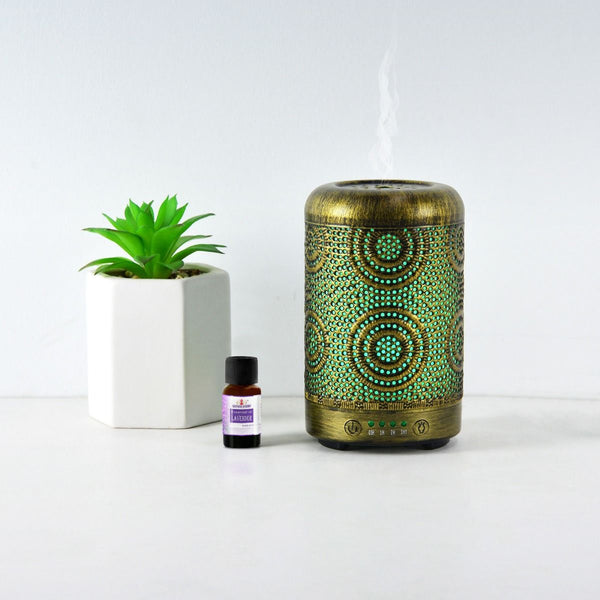 Activiva 100Ml Metal Essential Oil And Aroma Diffuser Vintage Gold Diffusers