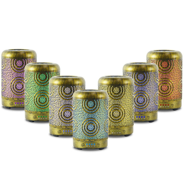 Activiva 100Ml Metal Essential Oil And Aroma Diffuser Vintage Gold Diffusers