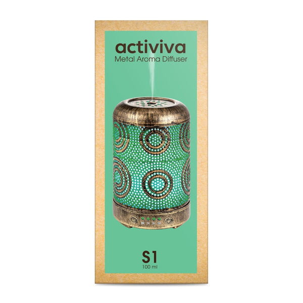 Activiva 100Ml Metal Essential Oil And Aroma Diffuser Vintage Gold Diffusers