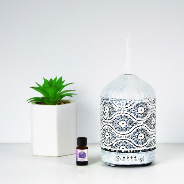 Activiva 100Ml Metal Essential Oil And Aroma Diffuser Vintage White Diffusers