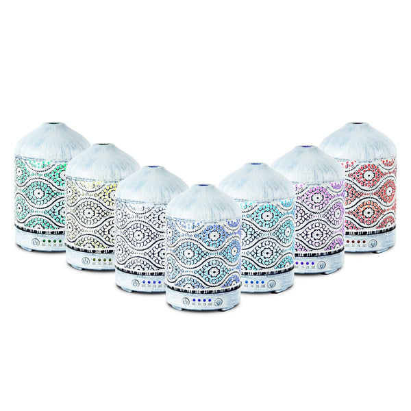 Activiva 100Ml Metal Essential Oil And Aroma Diffuser Vintage White Diffusers
