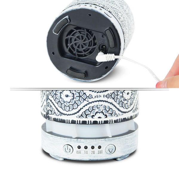 Activiva 100Ml Metal Essential Oil And Aroma Diffuser Vintage White Diffusers