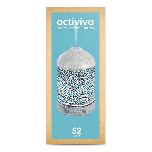 Activiva 100Ml Metal Essential Oil And Aroma Diffuser Vintage White Diffusers