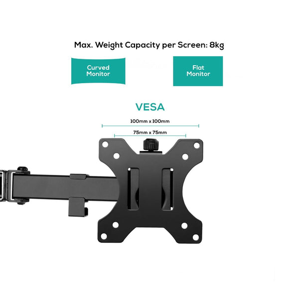 Activiva Dual Screen Articulating Monitor Arm With Free Standing Desktop Base Electronics Monitor Mounts & Stands