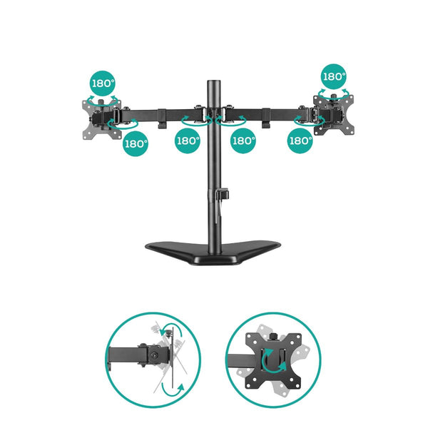 Activiva Dual Screen Articulating Monitor Arm With Free Standing Desktop Base Electronics Monitor Mounts & Stands