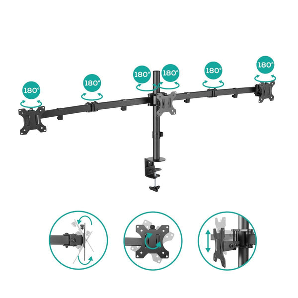 Activiva Triple Articulating Mount For 1327" Computer Screens Desk Stand Clamp Monitor Mounts & Stands