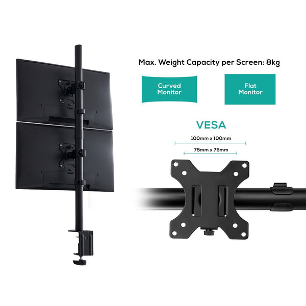 Activiva Dual Screen Vertical Monitor Arm For Computers And Monitors Monitor Mounts & Stands