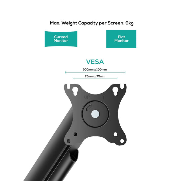 Activiva Ergolife Gas Spring Single Arm Mount For 1732" Displays Desk Clamp Monitor Mounts & Stands