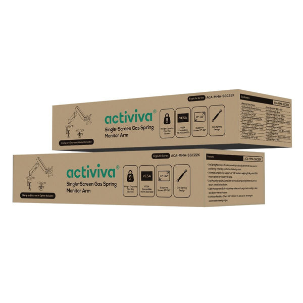 Activiva Ergolife Gas Spring Single Arm Mount For 1732" Displays Desk Clamp Monitor Mounts & Stands