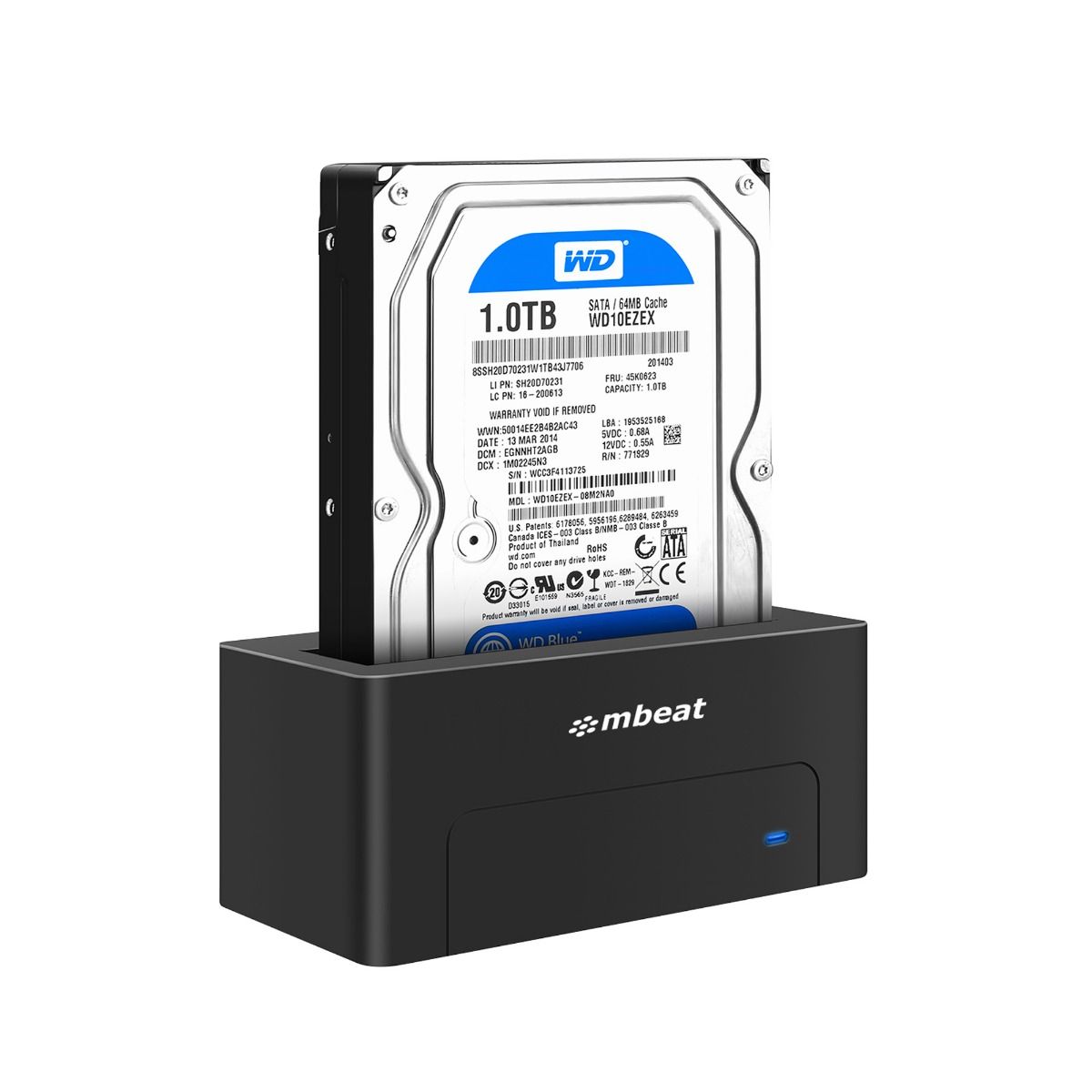 Mbeat D1 Usb 3.0 3.5" & 2.5" Sata Hdd Docking Station Black Drive Enclosures & Docks