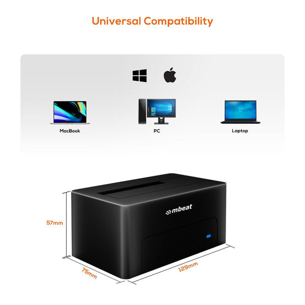 Mbeat D1 Usb 3.0 3.5" & 2.5" Sata Hdd Docking Station Black Drive Enclosures & Docks