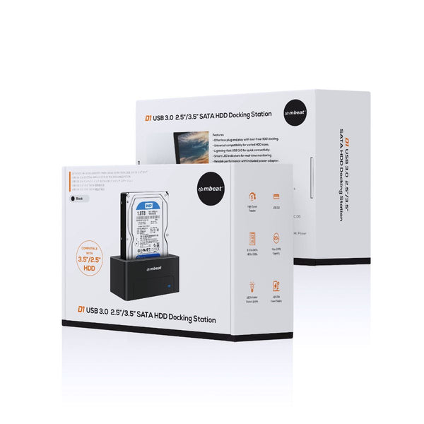 Mbeat D1 Usb 3.0 3.5" & 2.5" Sata Hdd Docking Station Black Drive Enclosures & Docks