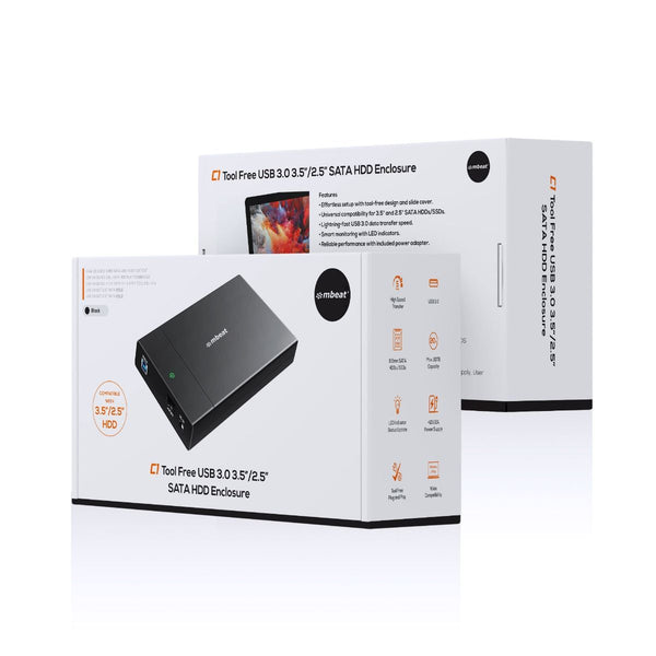 Mbeat C1 Tool Free Usb 3.0 3.5" & 2.5" Sata Hdd Enclosure Black Drive Enclosures & Docks