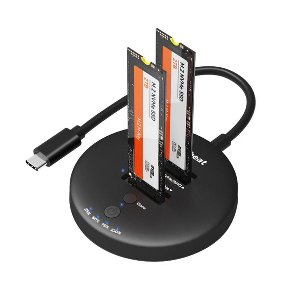 Mbeat H3 Usb 3.2 Gen2x2 20Gbps Dual M.2 Nvme Ssd Dock With Clone Duplicator (Black) Drive Enclosures & Docks