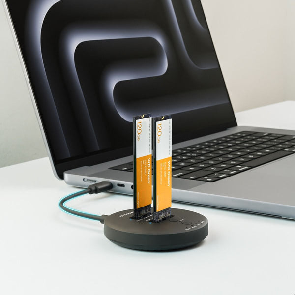 Mbeat H3 Usb 3.2 Gen2x2 20Gbps Dual M.2 Nvme Ssd Dock With Clone Duplicator (Black) Drive Enclosures & Docks