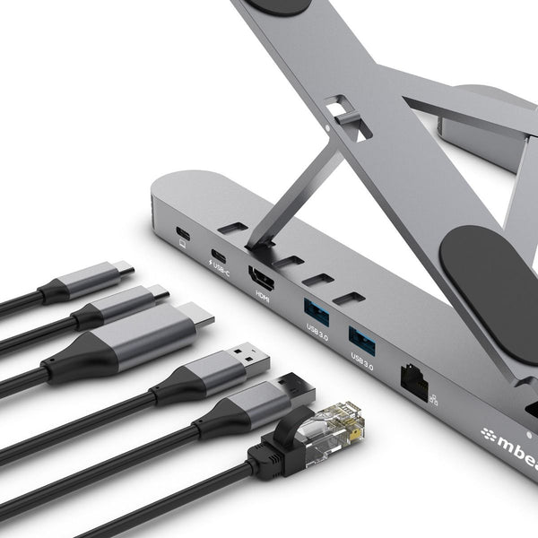 Stands Holders & Car Mounts Mbeat Stage P5 Portable Laptop Stand With Usb C Docking Station Space Grey
